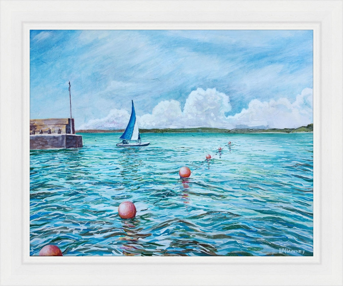 "Sailing off Polkerris" original painting by Liz Hackney