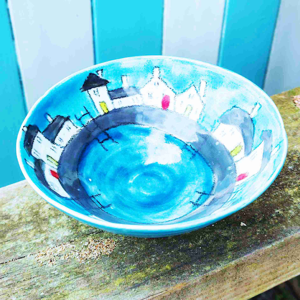 Seaside Cottage bowl by Wellydog Ceramics COM