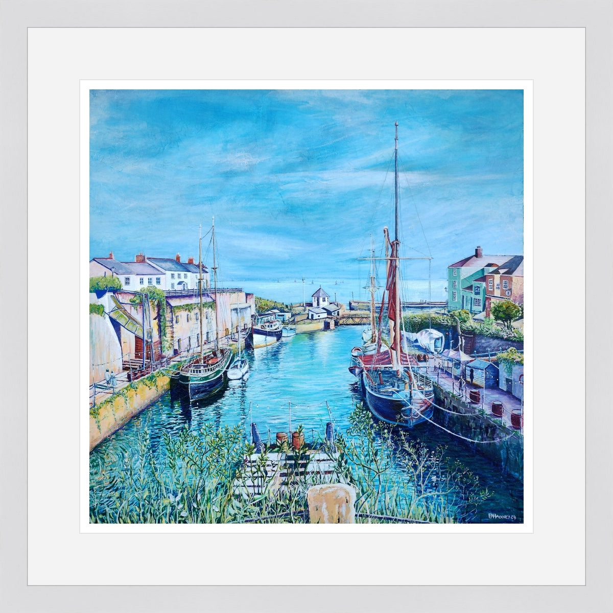 "The Lady Daphne in Charlestown Harbour" prints by Liz Hackney