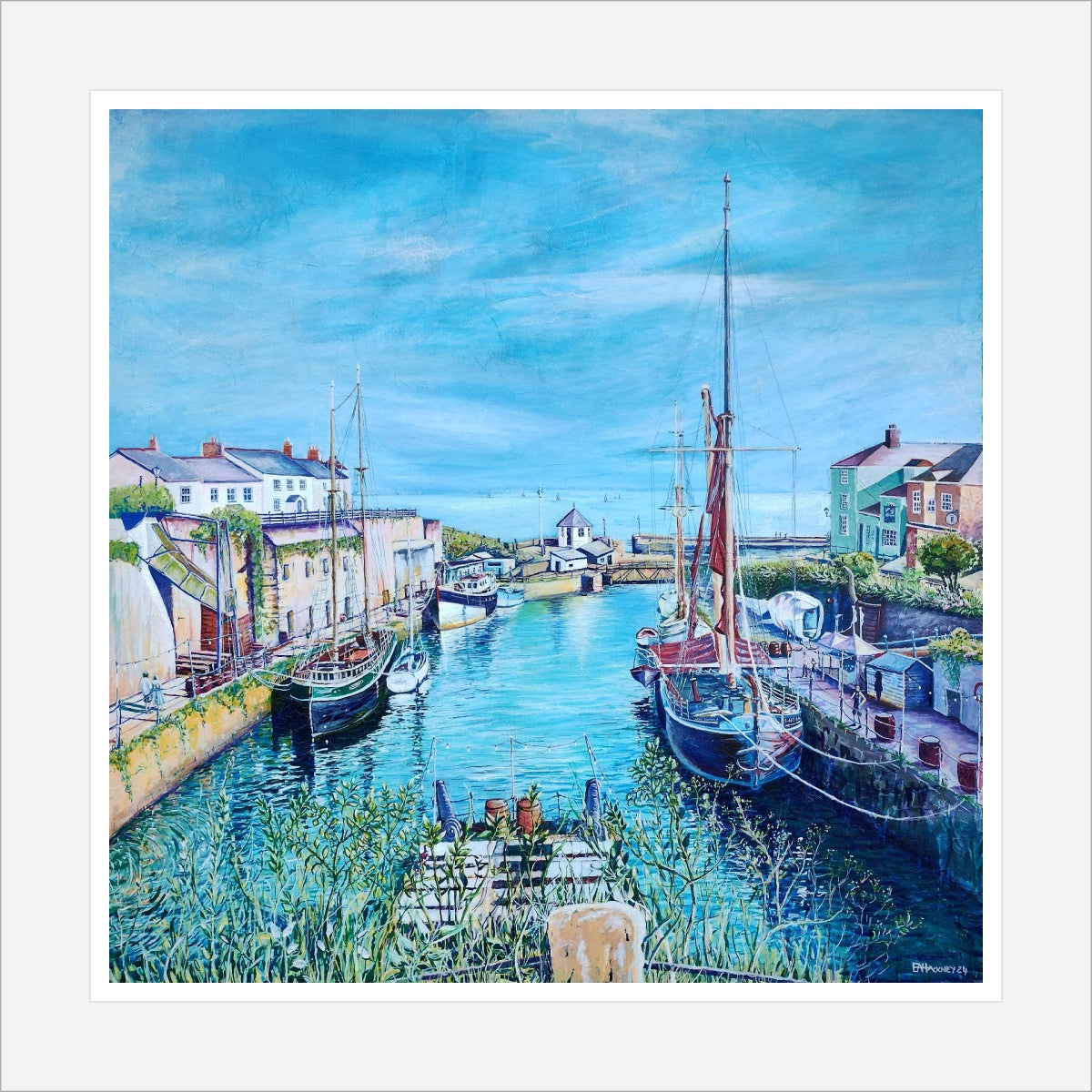 "The Lady Daphne in Charlestown Harbour" prints by Liz Hackney