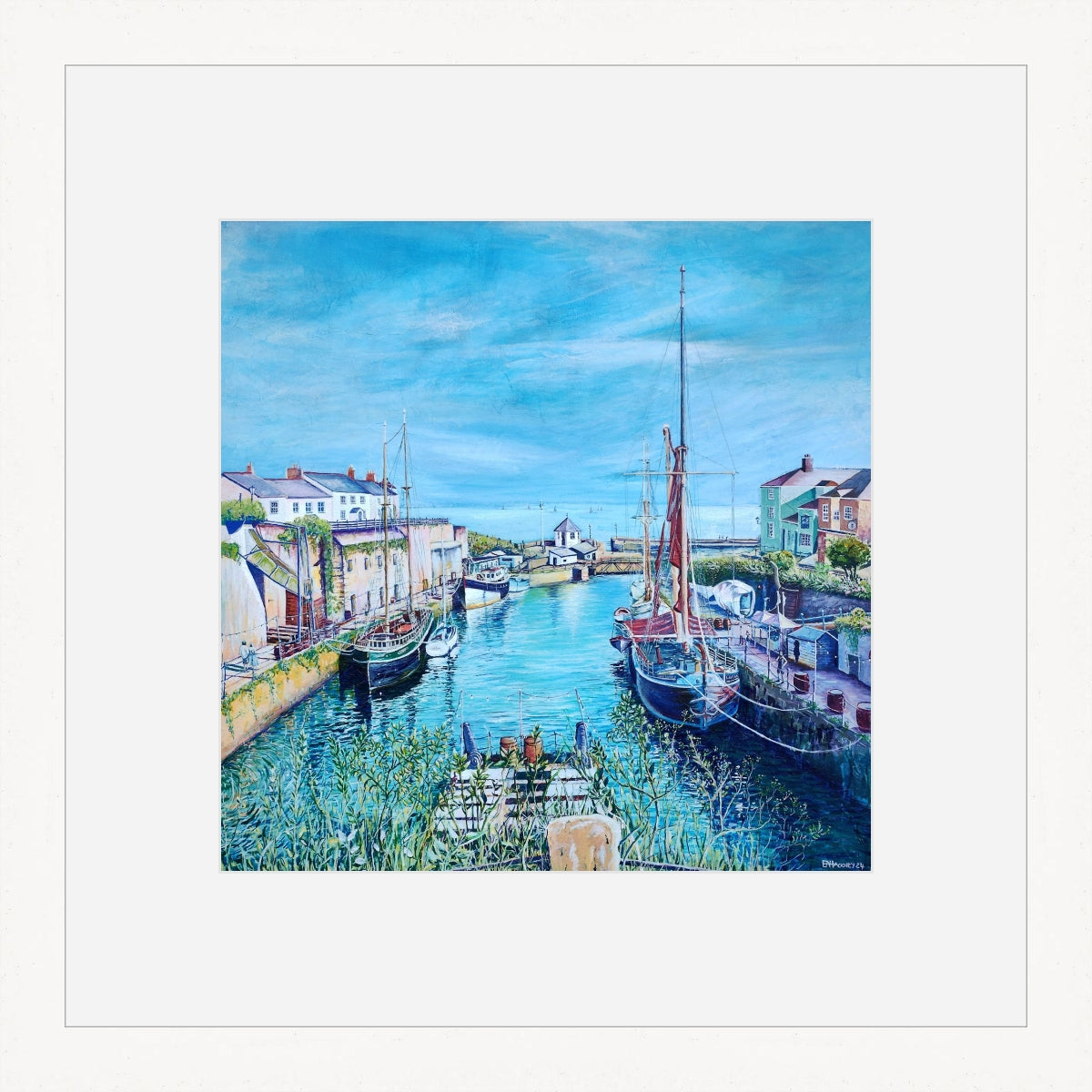 "The Lady Daphne in Charlestown Harbour" prints by Liz Hackney