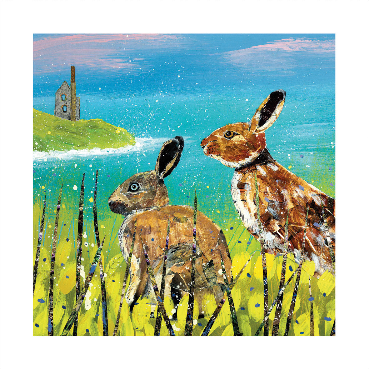 "Tin Mine Rabbits" card by Adam James Severn