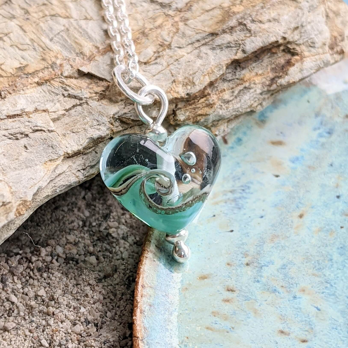 Turning Tides mini heart pendant