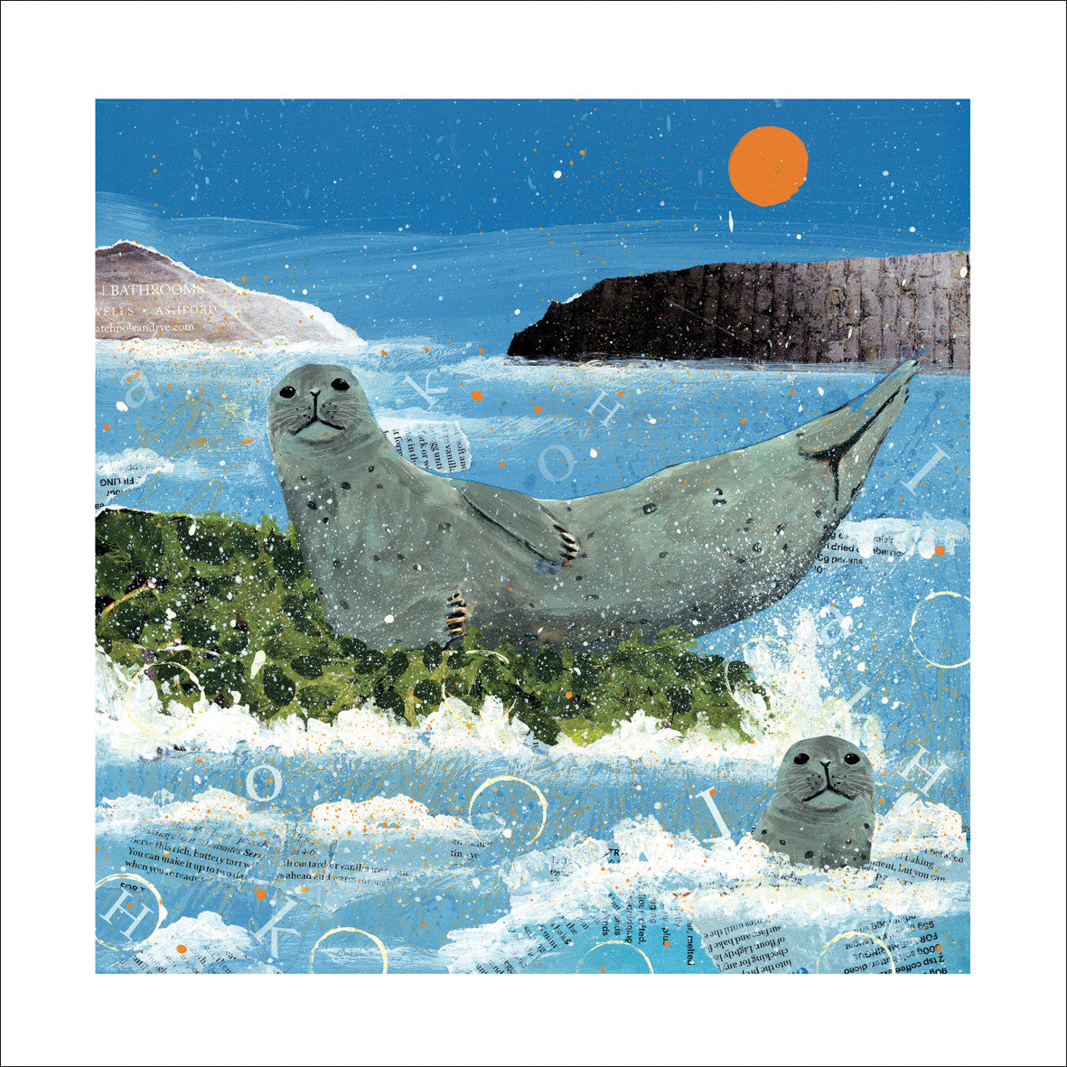 "Two Seals" card by Adam James Severn