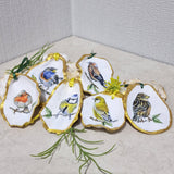 NEW Garden Birds Hanging Ornament Oyster Shells x 6 Pieces