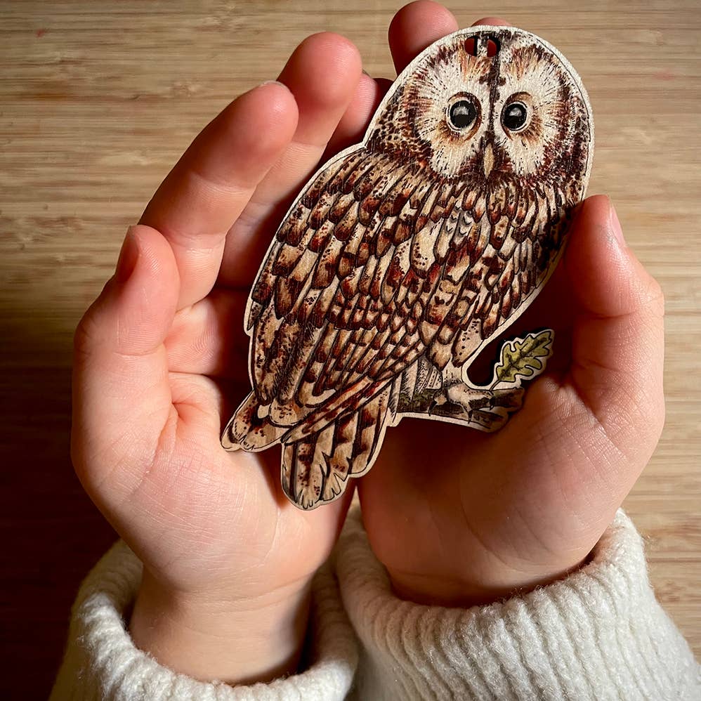 Woodland 5 piece wooden Christmas decoration gift box set