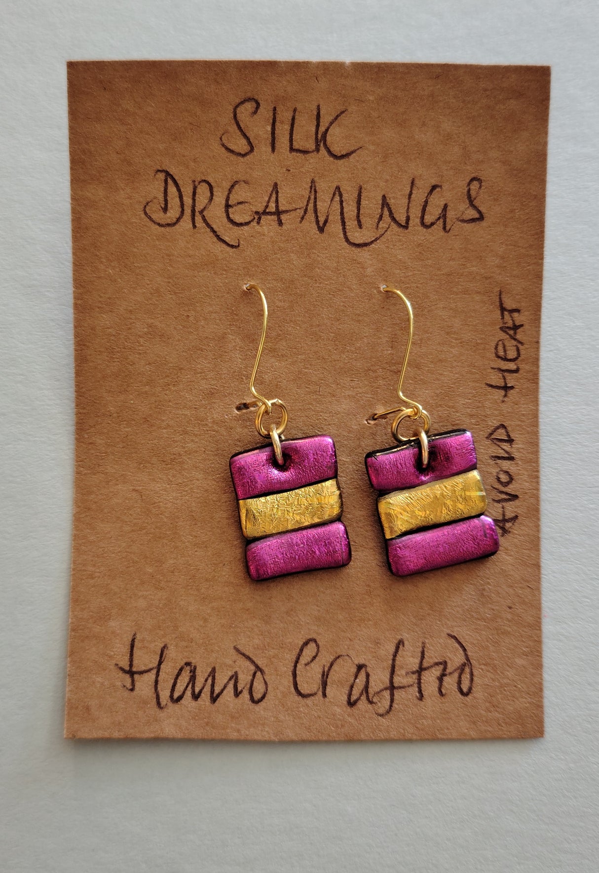 Silk Dreamings drop earrings.