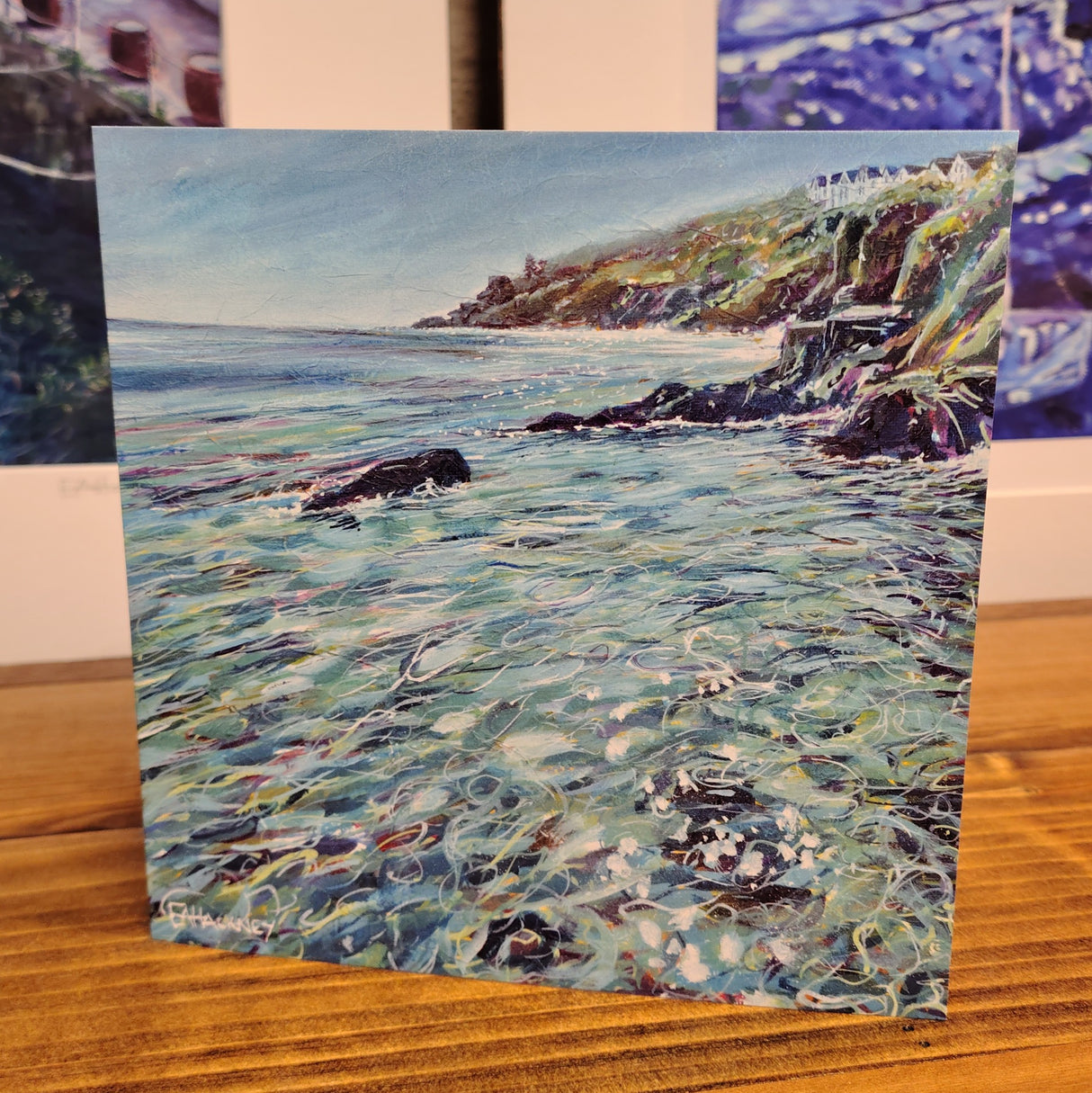 "Sparkling Water, Fowey" card by Liz Hackney