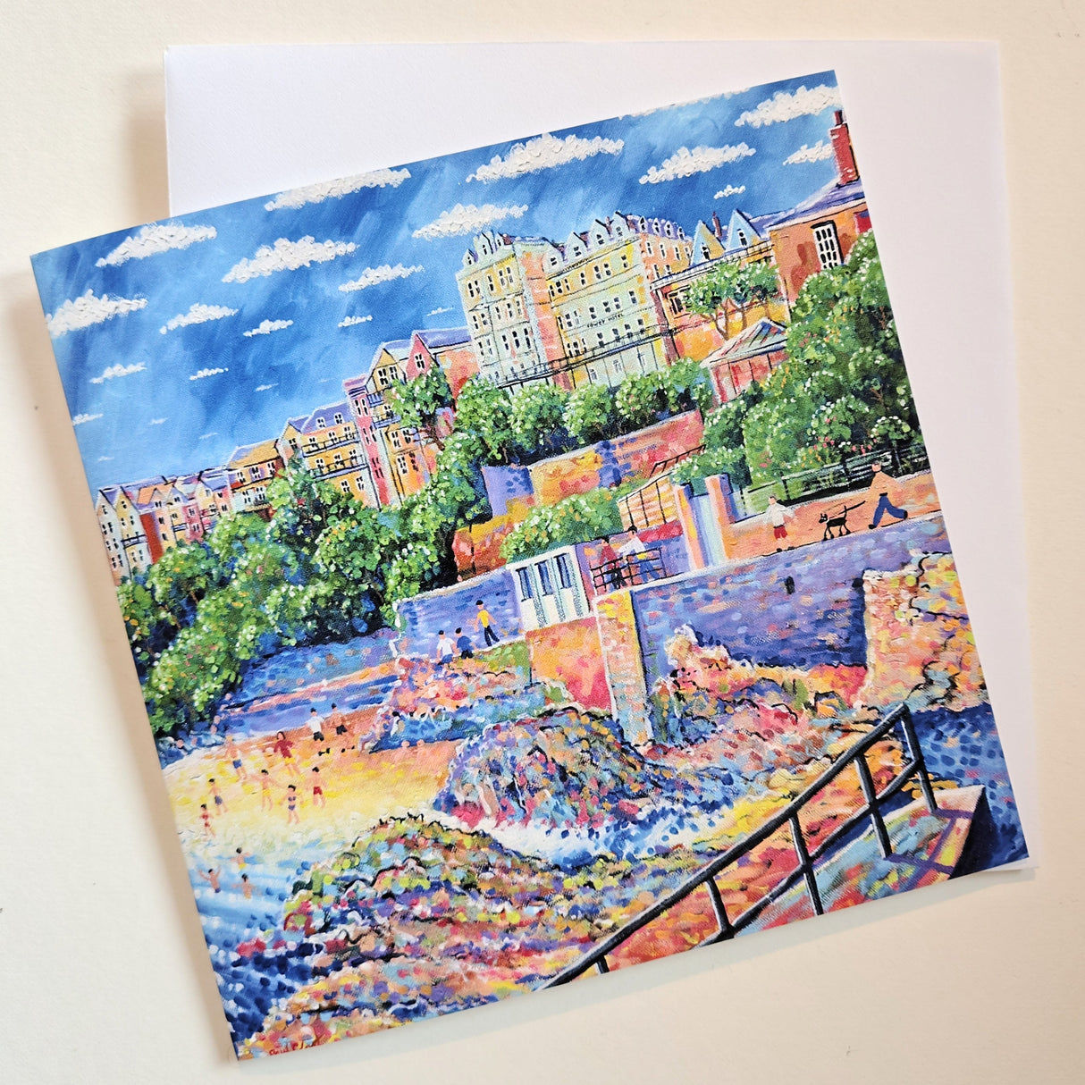 Whitehouse Beach,  Fowey, card by Paul Clark