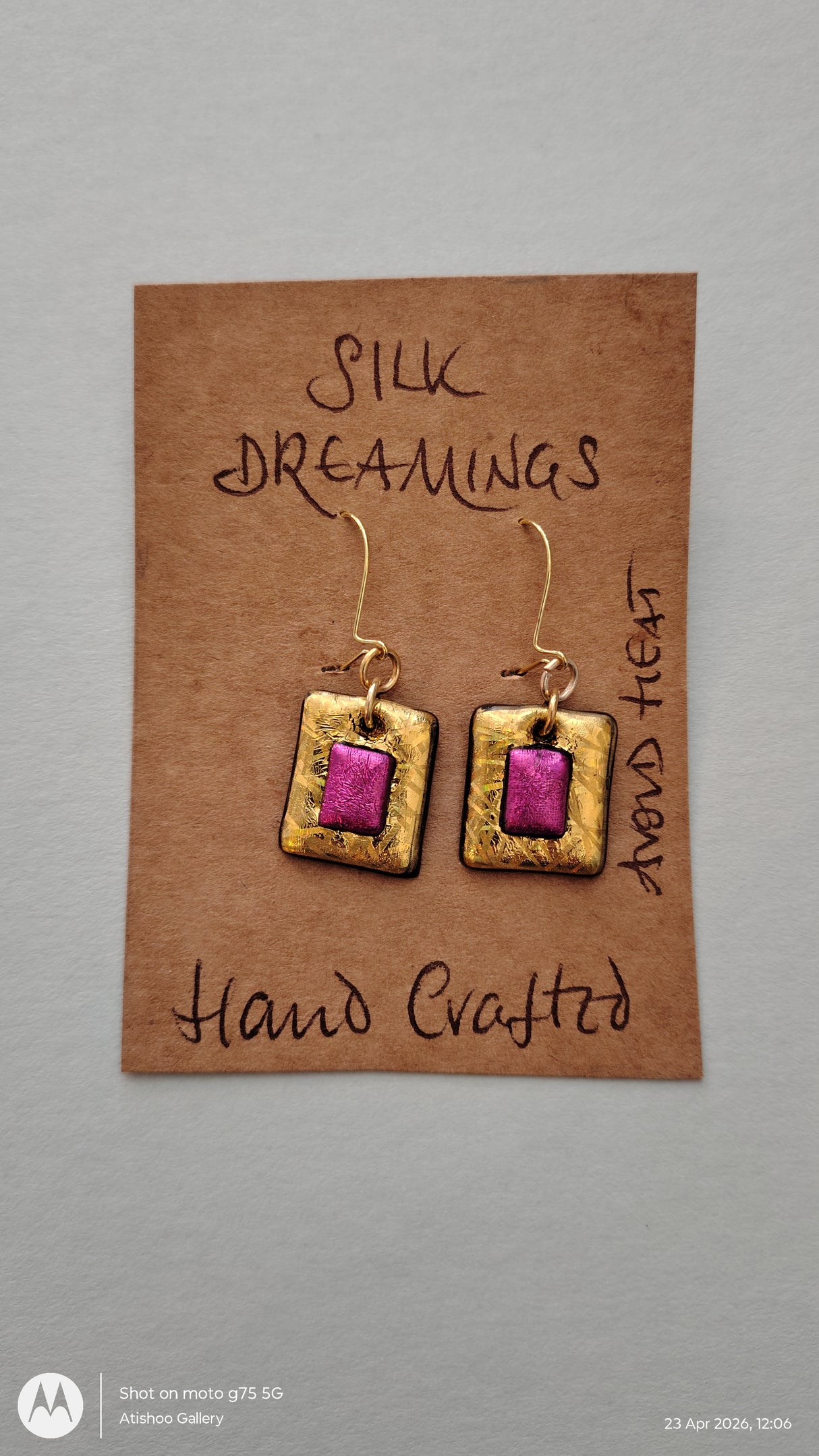 Silk Dreamings drop earrings.