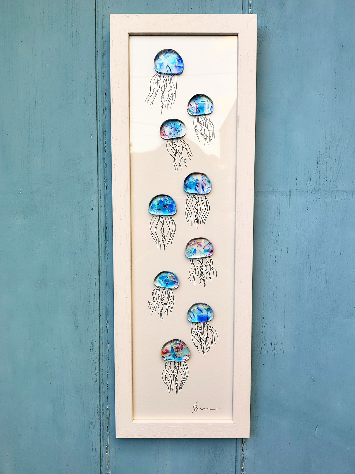 "Jellies" fused glass picture by Niko Brown