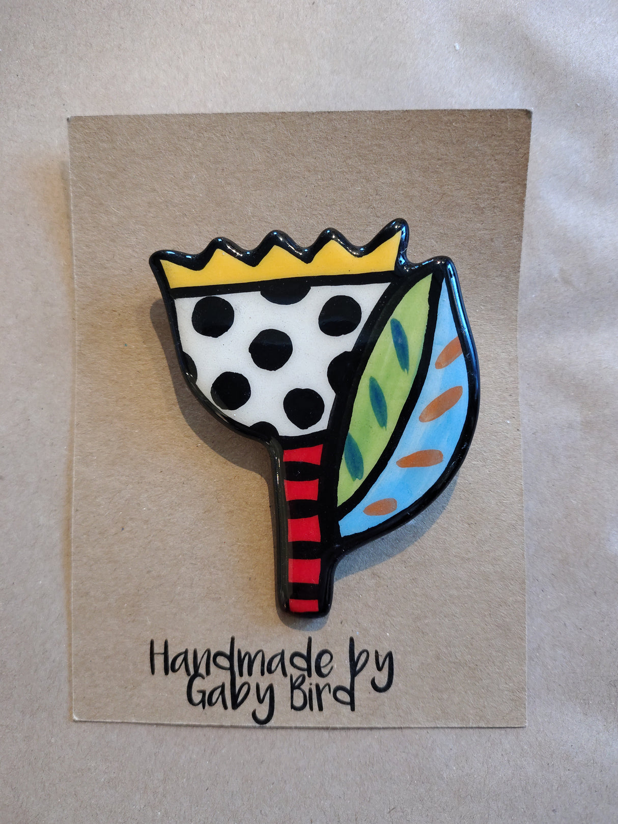 Gaby Bird Tulip Brooch