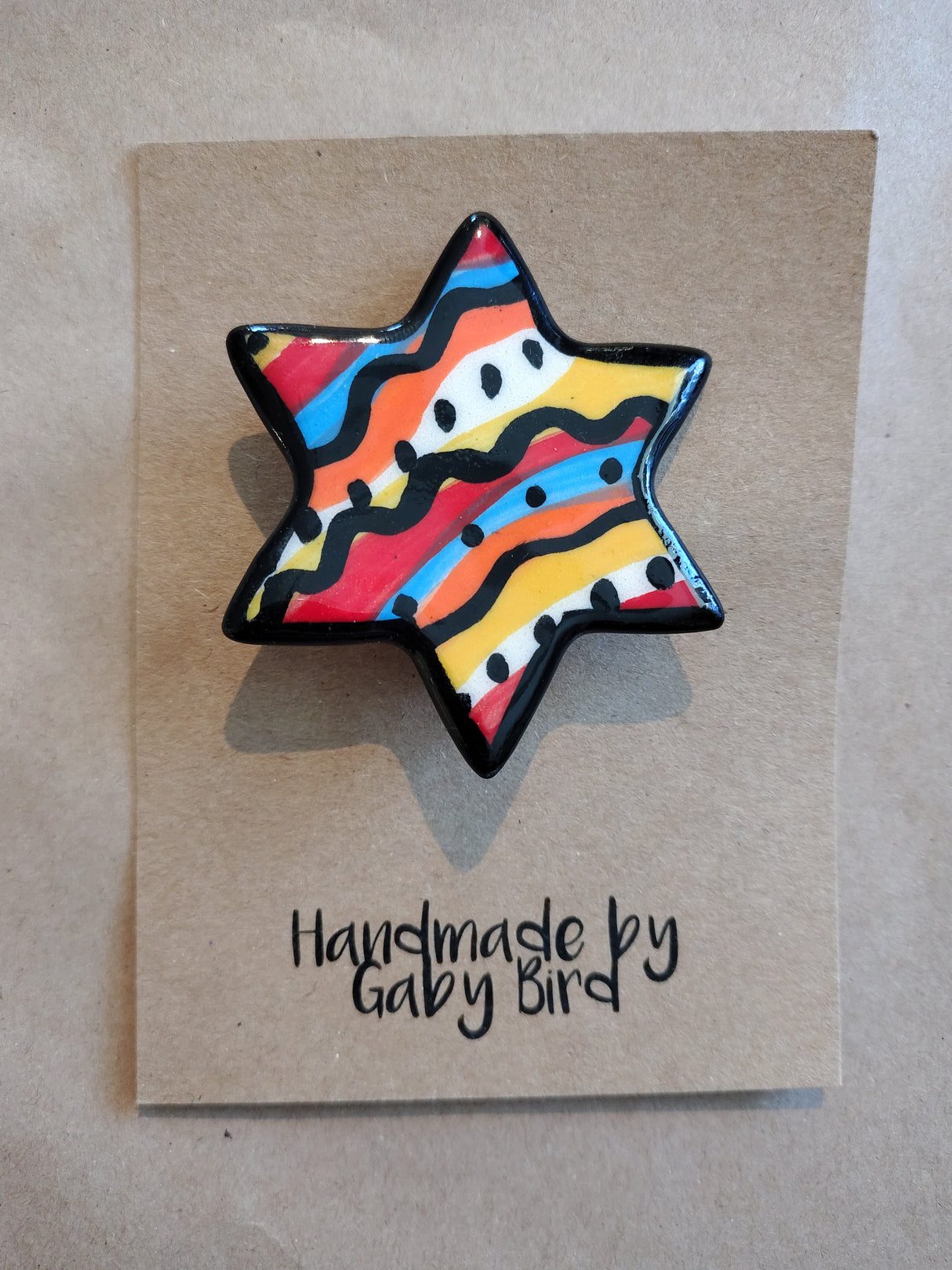 Gaby Bird Ceramic Star brooch