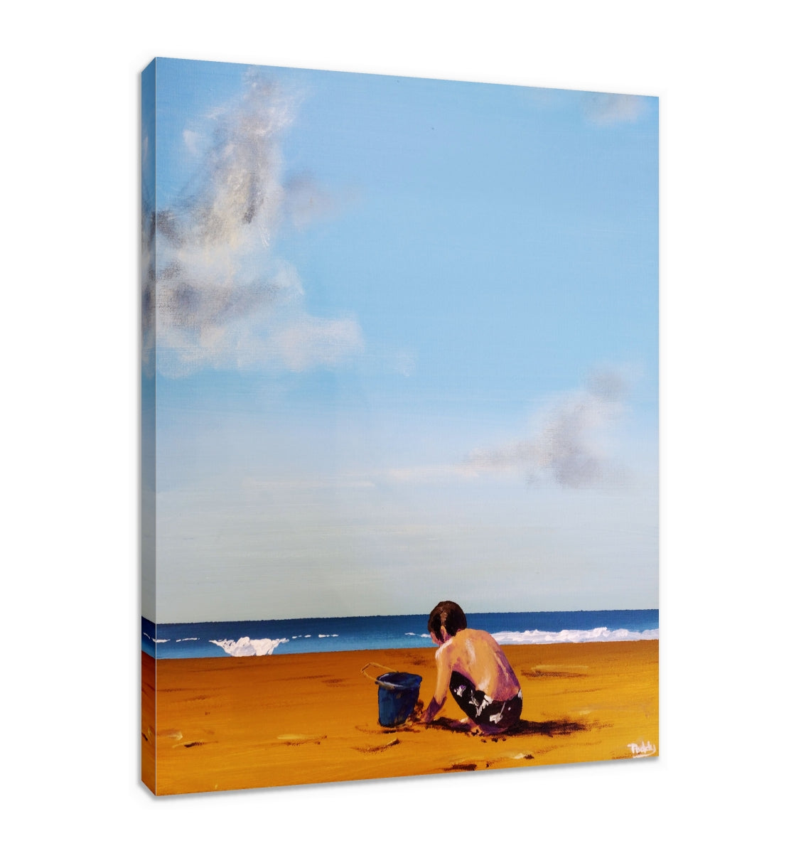 Alfie and His Bucket, original painting by Paddy Martin (COM)