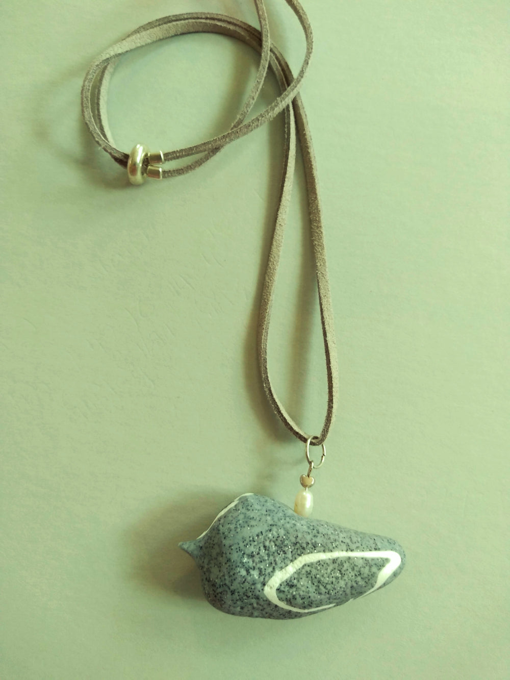 Birdy Stone Pebble pendant by Angel Bones