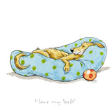 Anita Jeram A Dog's Life, I Love My Bed! print