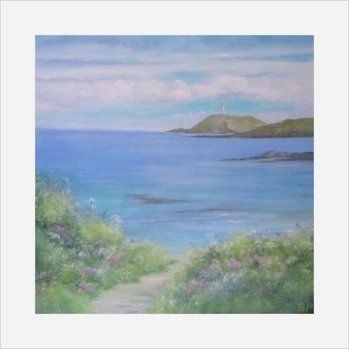 View Of Round Island From Tresco, Print by Barbara Powell (com)