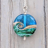 Deep Blue Sea Large Lentil pendant