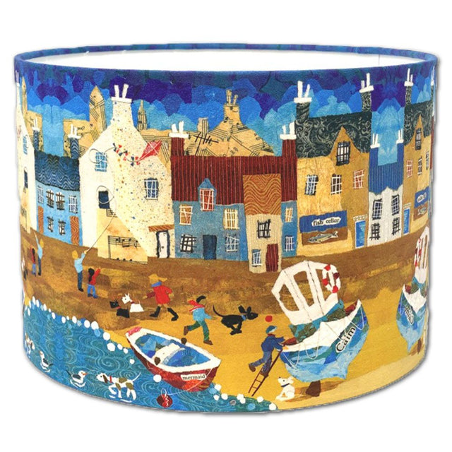 coastal harbour lampshade by Dawn Maciocia