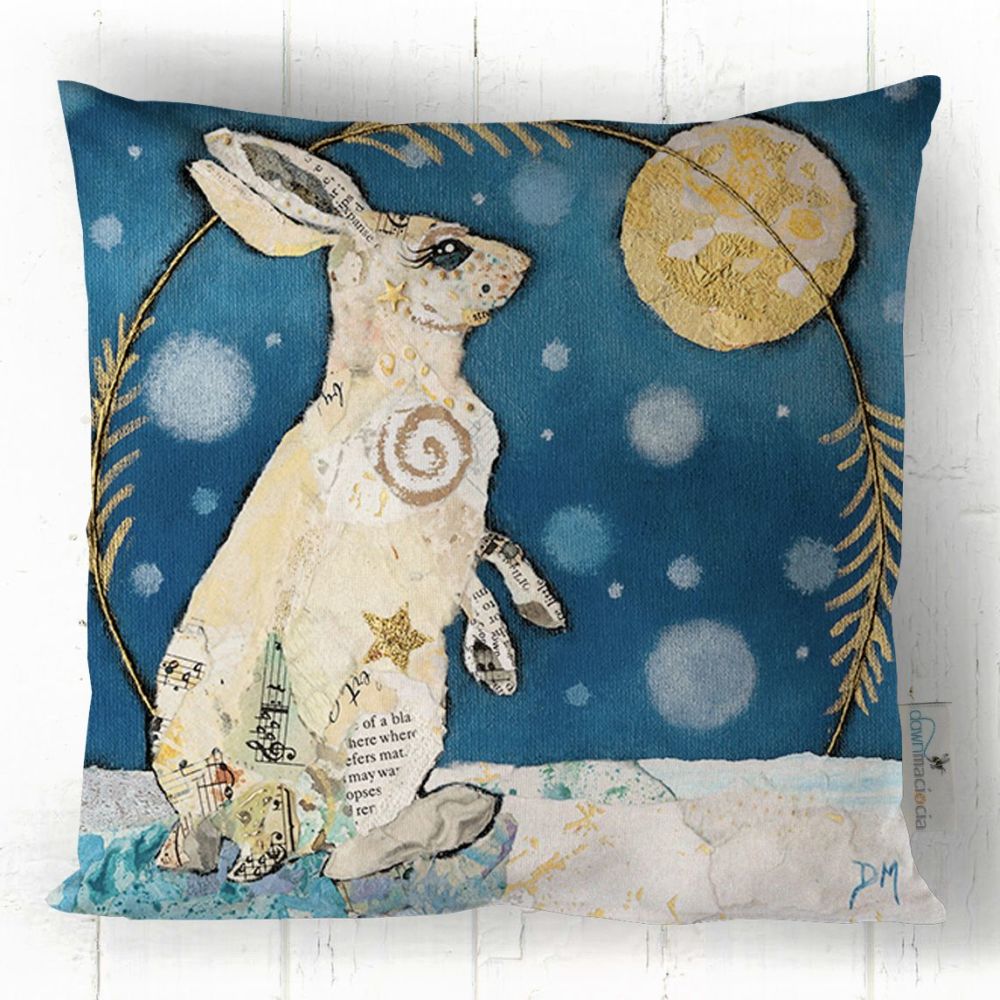 Moongazey hare faux suede cushion