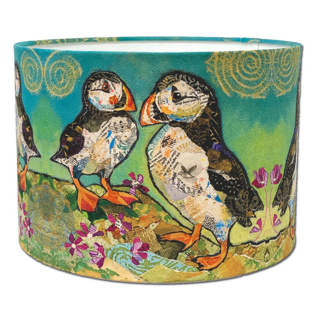 Puffins lampshade by Dawn Maciocia