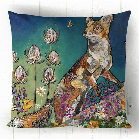 fox and bee faux suede cushion