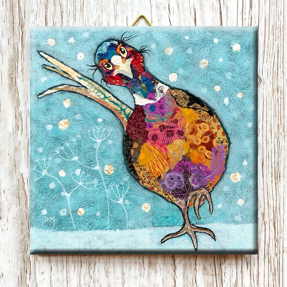 "Snowshoe Shuffle" mini ceramic tile
