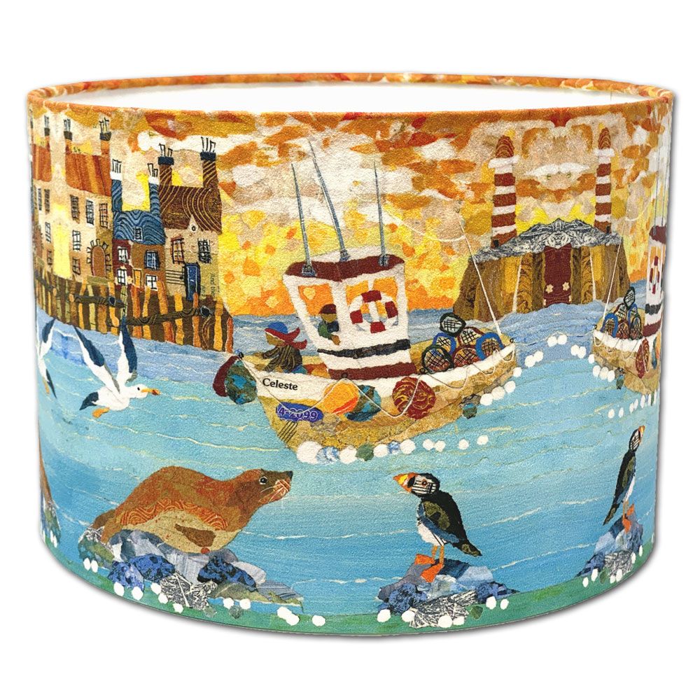 coastal lampshade by Dawn Maciocia