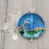 Deep Blue Sea Large Lentil pendant