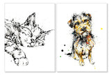 Dog & Cat, pack of notecards by Kathryn Callaghan