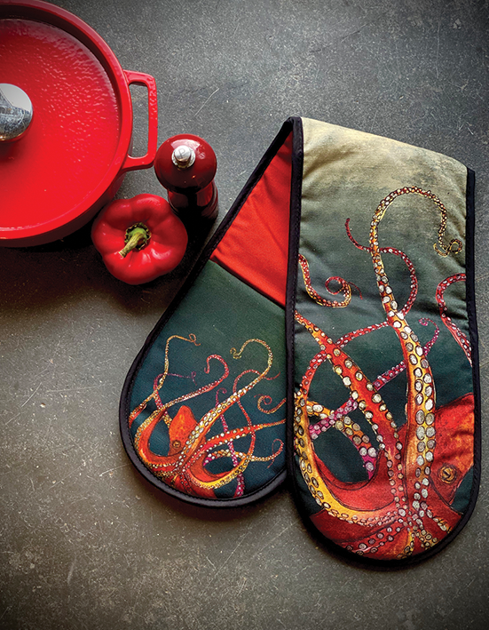 Red Octopus Oven Glove