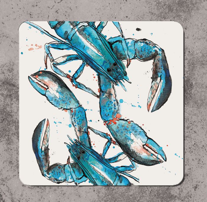 Dollyhotdogs-Blue-Lobster-Coaster-C00018