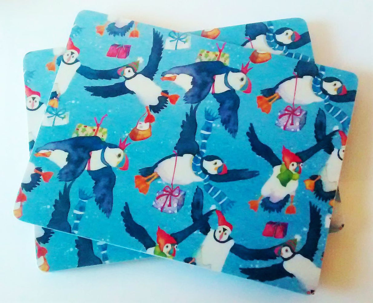 Emma Ball Christmas puffins placemat