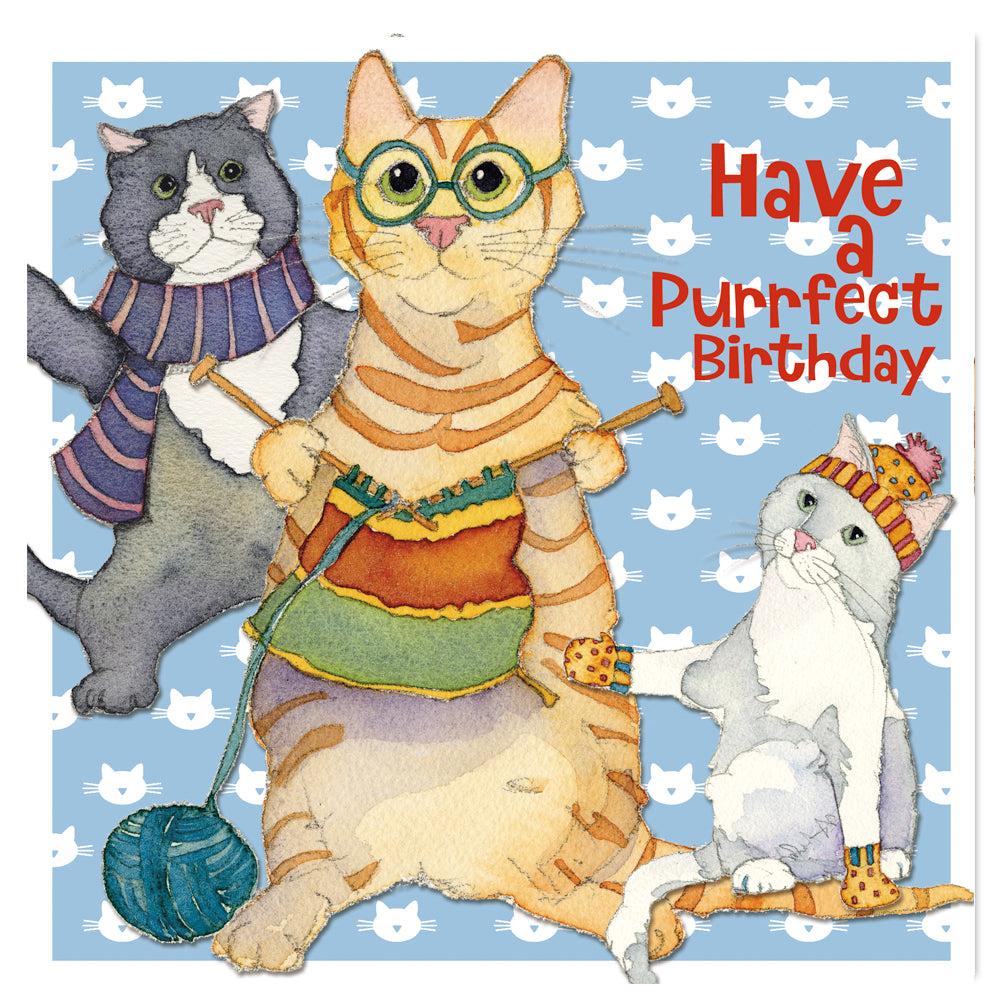 "Have A Purrfect Birthday" birthday card by Emma Ball