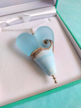 Sea Breeze extra large heart pendant