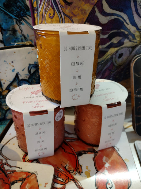 Frankinsence & Shiso recycled glass candle