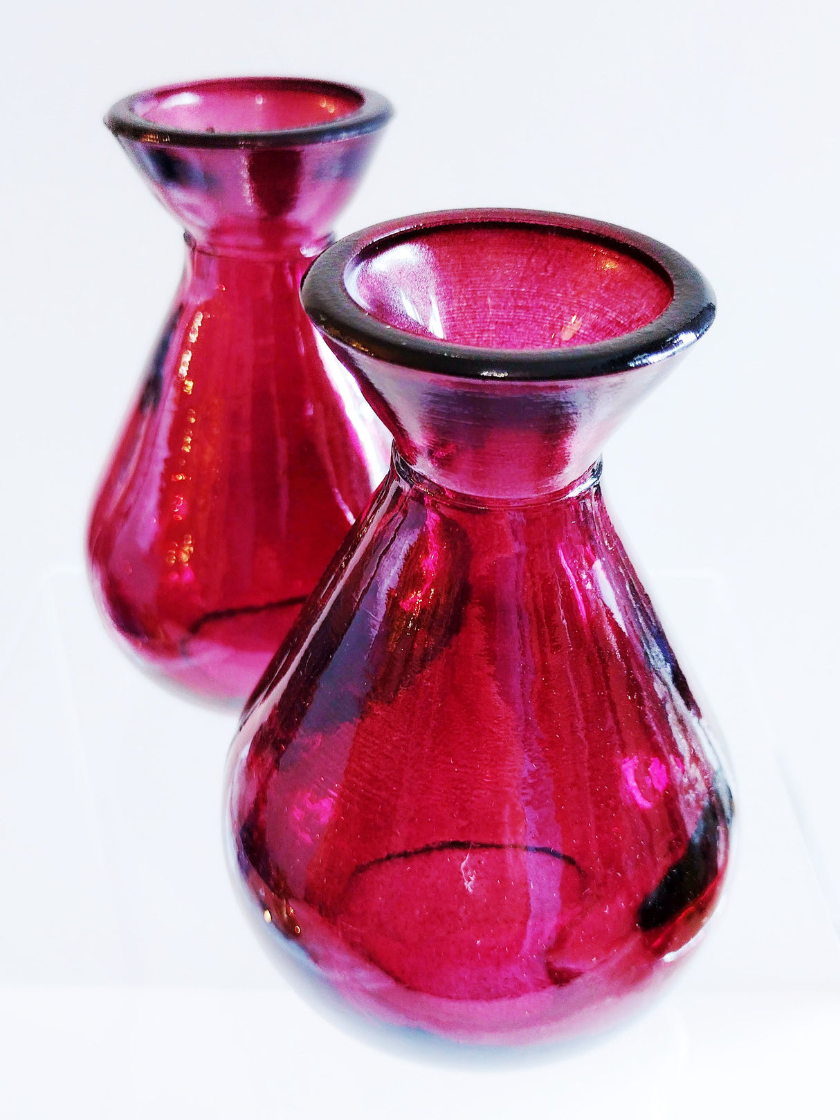 Recycled Glass "Adra" Bud Vase, Cranberry