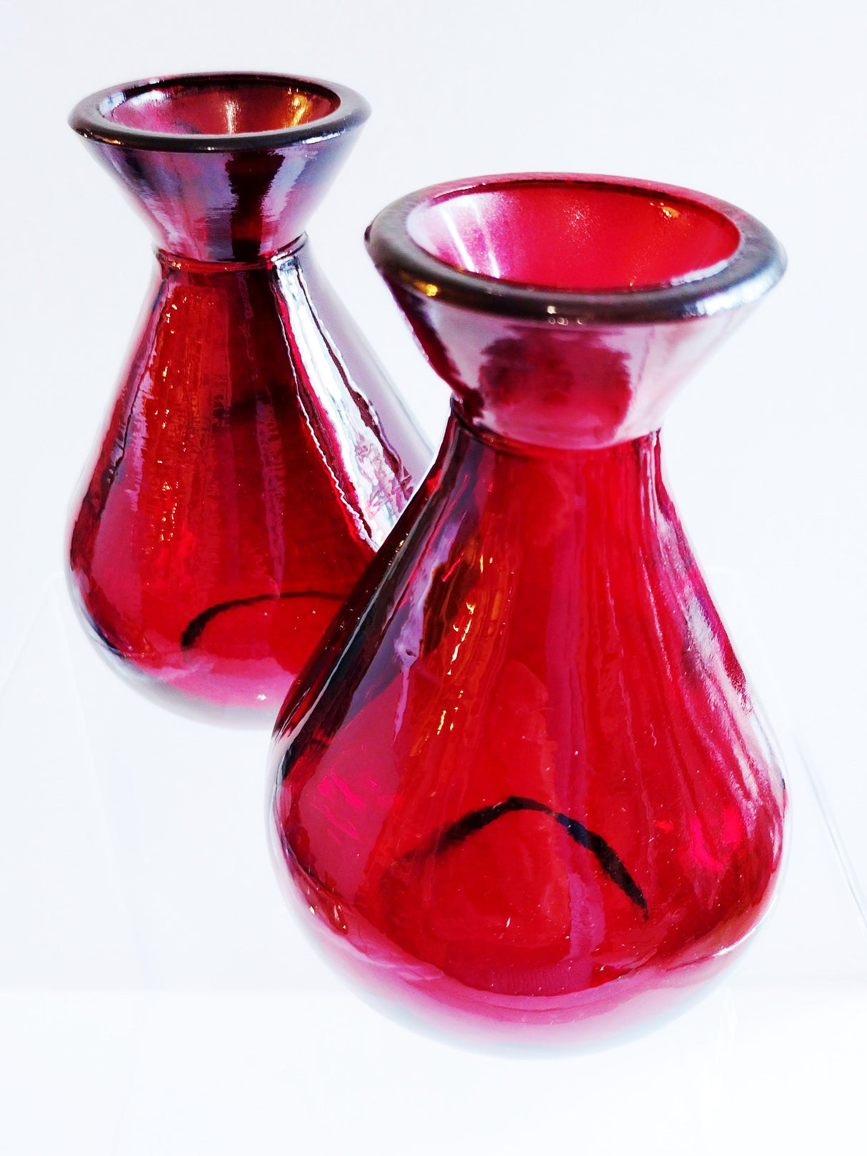 Recycled Glass "Adra" Bud Vase, Ruby