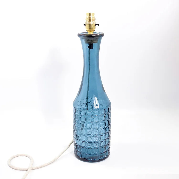 admiral blue recycled glass lamp-base