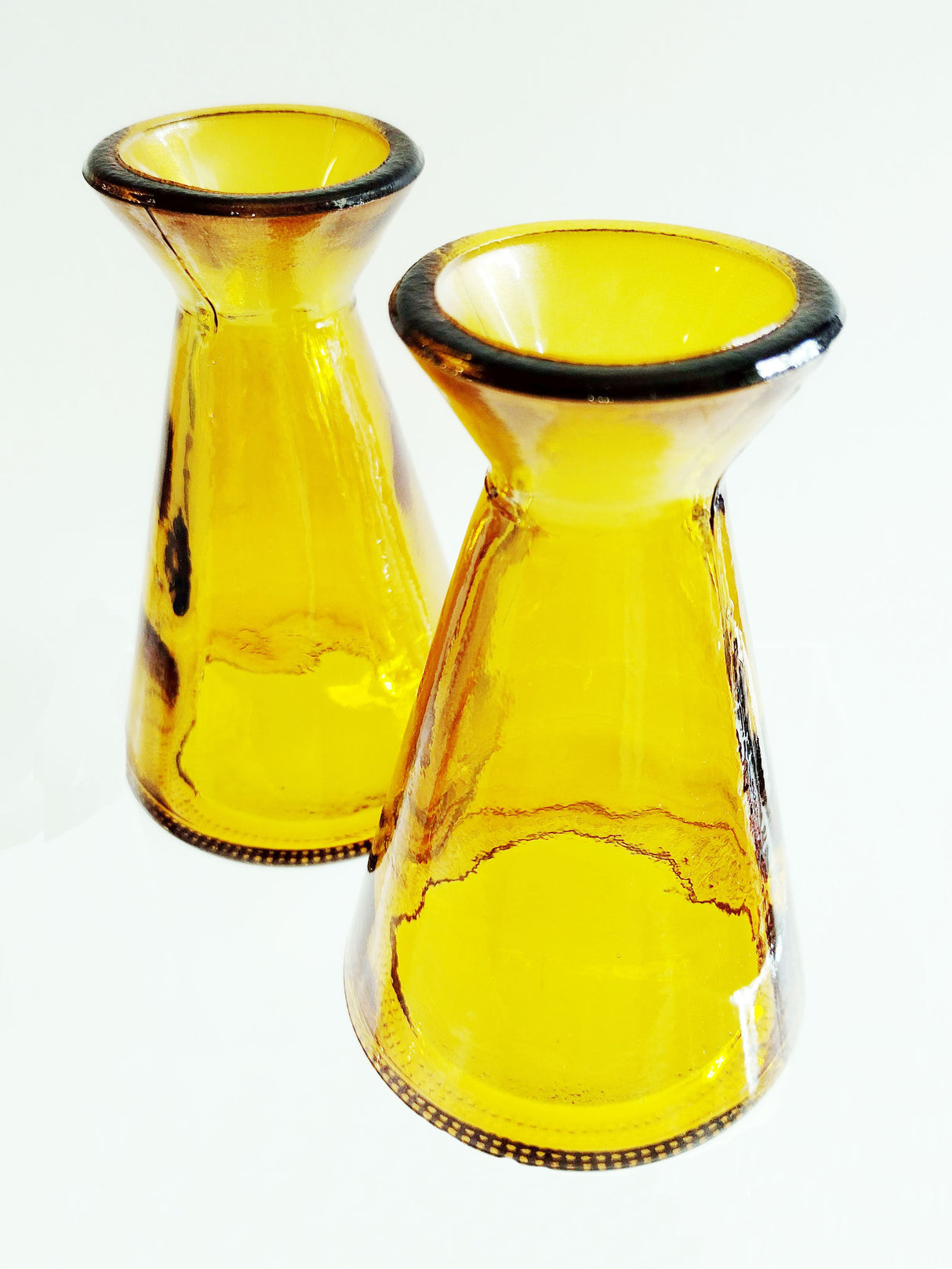 Amber Recycled Glass Bud Vase