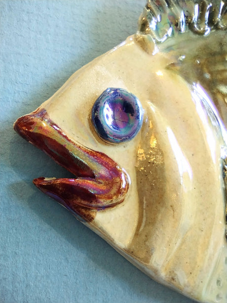 Ceramic fish wall hanging by Jennie Jellis