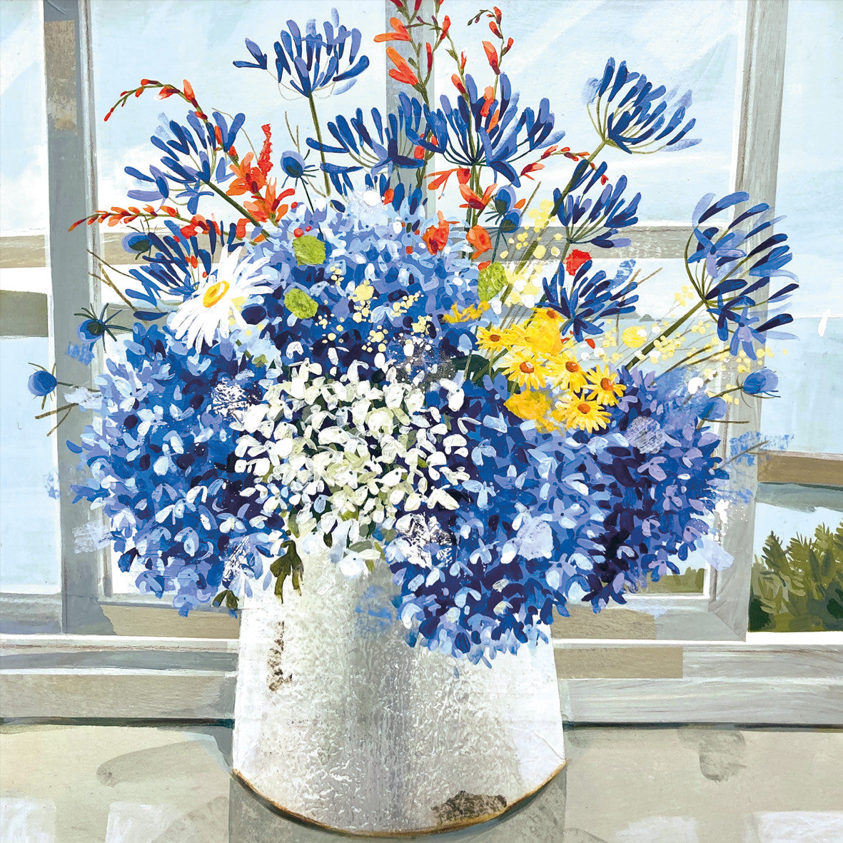July Flowers, Portscatho, Claire Henley Card