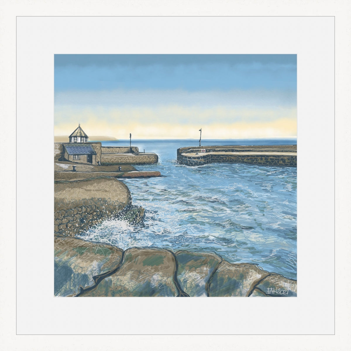 "Charlestown Harbour" print by Liz Hackney