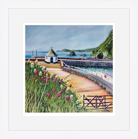 "Summer Flowers at Charlestown Harbour" prints by Liz Hackney
