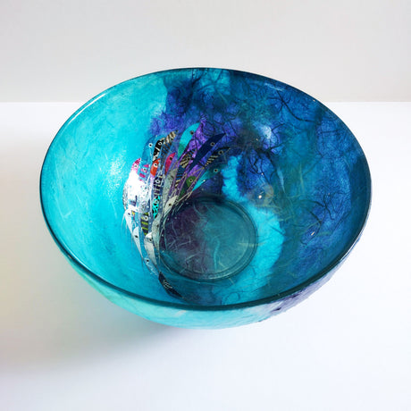 Margaret Johnson, Deep Round Shoal Of Fish Bowl turquoise and silver