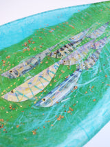 Margaret Johnson Strawsilk Glass "Shoal of Fish" sea platter