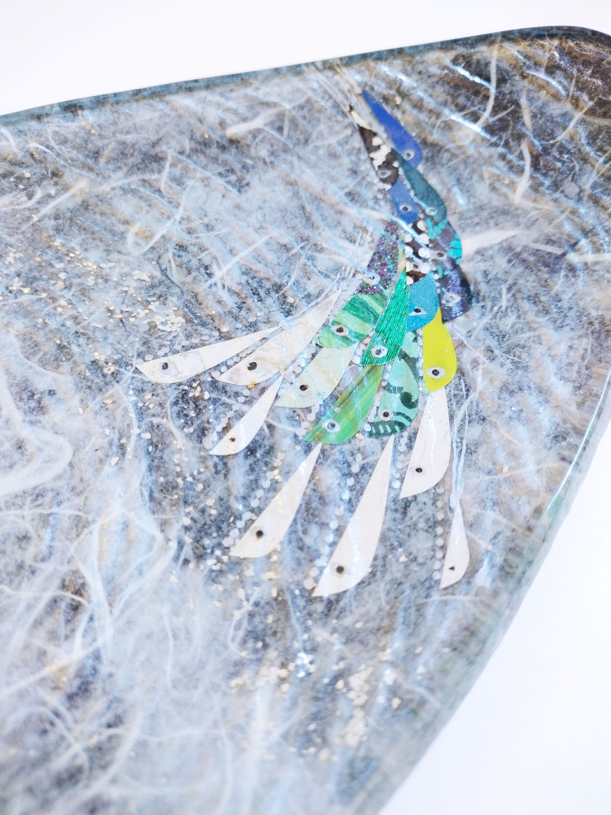 Margaret Johnson Strawsilk Glass "Shoal of Fish" sea platter