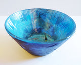 Shoal of Fish straw-silk glass deep bowl by Margaret Johnson