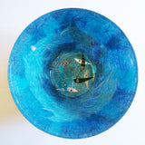 Shoal of Fish straw-silk glass deep bowl by Margaret Johnson