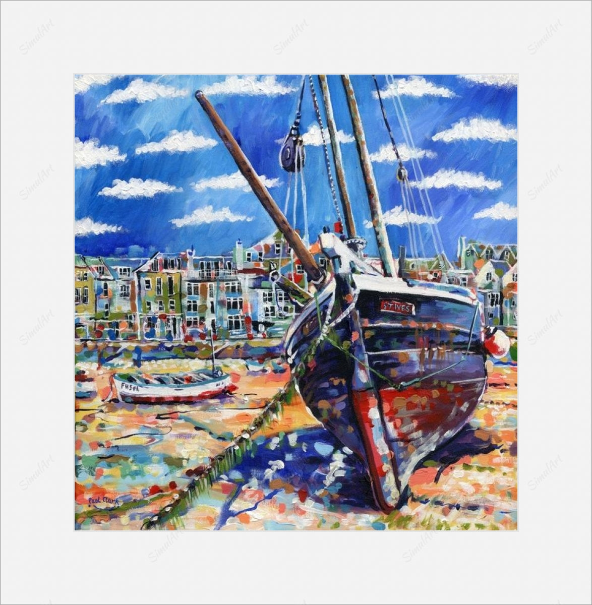 Low Tide St Ives, print by Paul Clark